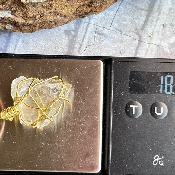 Gold Wire Wrapped Clear Quartz Gemstone Pendant Necklace handmade 4174-4217 - Picture 9 of 11